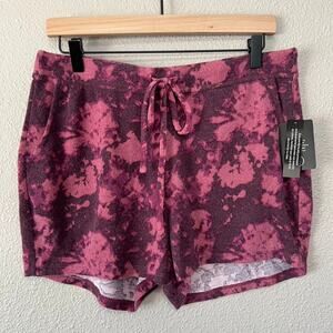 2Liv Tie Dye Pull-On Drawstring Hip Pocket Women's Loungewear Large New Shorts